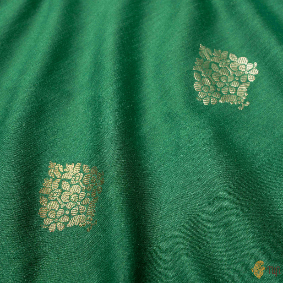 Traditional Banarasi silk fabric with zari motifs for sarees